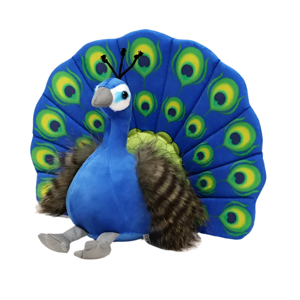 Peluche paon bleu Azurion 25cm