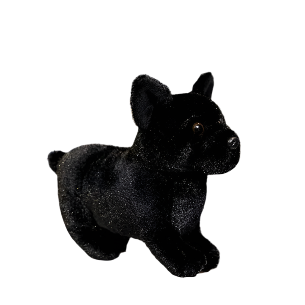 Bouledogue peluche noire Onyx 18cm