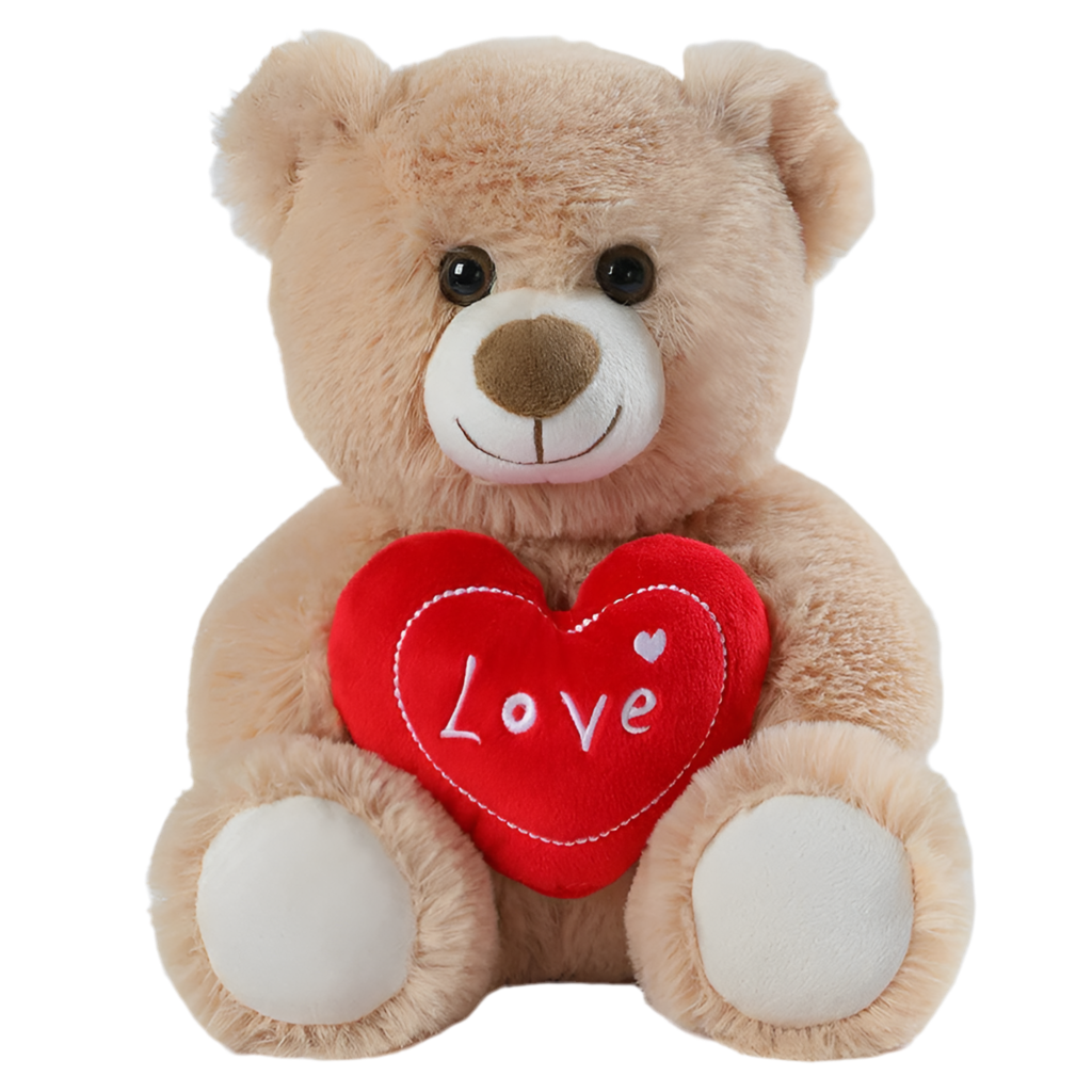 Peluche ours avec un coeur Lovinou 25cm