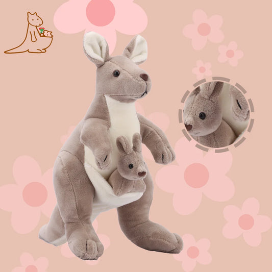 Kangourou peluche avec bébé Kaya 25cm