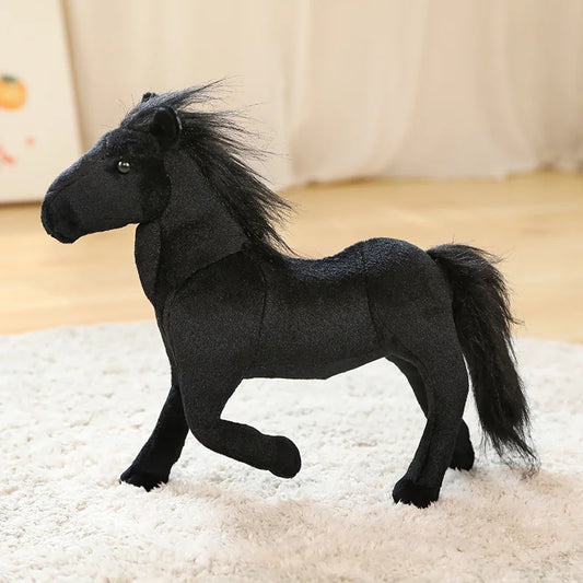 Peluche cheval noir Eclipse 25cm