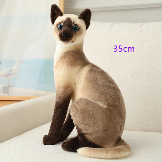 Peluche chat siamois réaliste Saphir 35cm
