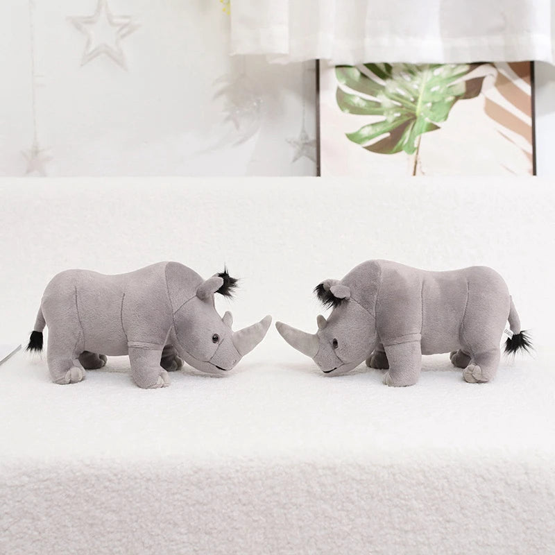 Peluche rhinocéros réaliste Rocco 35cm