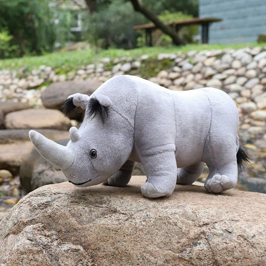 Peluche rhinocéros réaliste Rocco 35cm