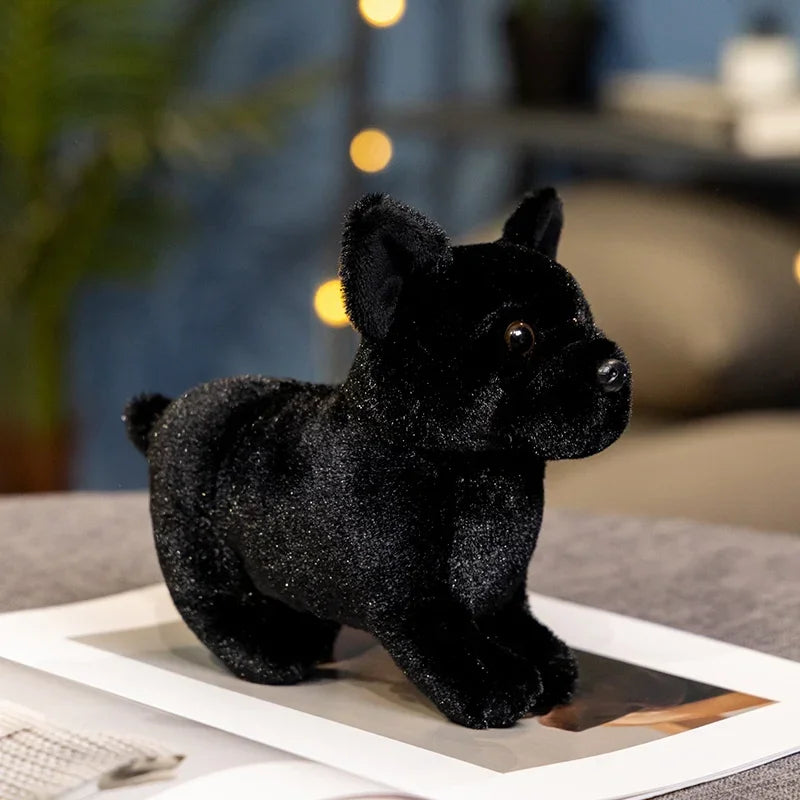 Bouledogue peluche noire Onyx 18cm