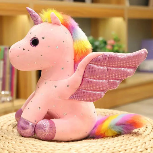 Peluche licorne rose Rosalya 30cm