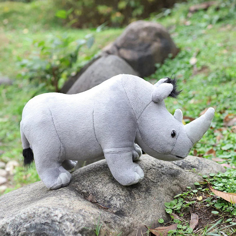 Peluche rhinocéros réaliste Rocco 35cm
