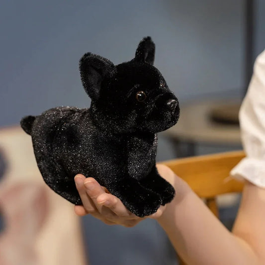 Bouledogue peluche noire Onyx 18cm