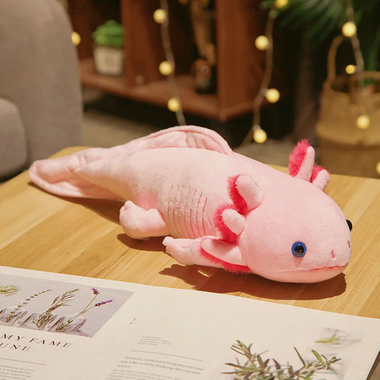 Peluche axolotl rose réaliste Bubble 45cm
