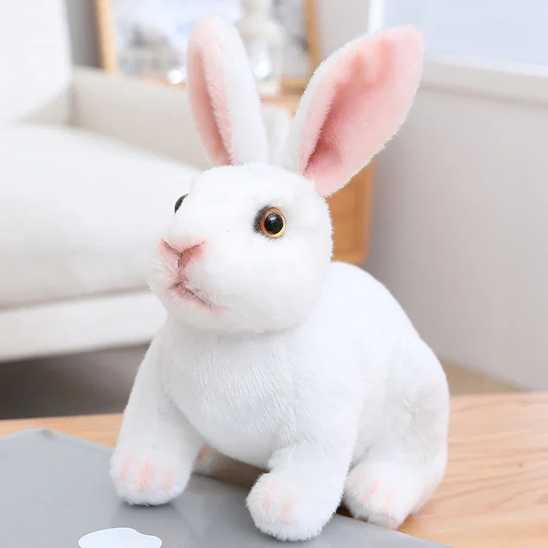 Peluche lapin réaliste blanc Alaska 30cm