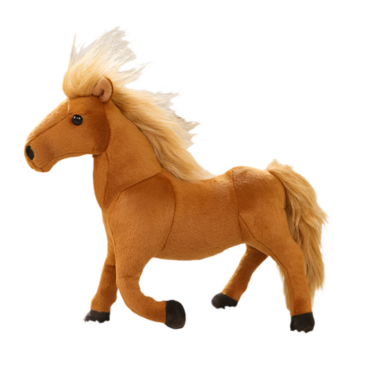 Peluche cheval marron Bronco 25cm