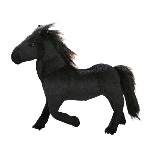Peluche cheval noir Eclipse 25cm