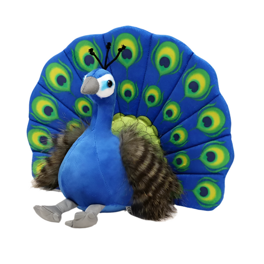 Peluche paon bleu Azurion 25cm