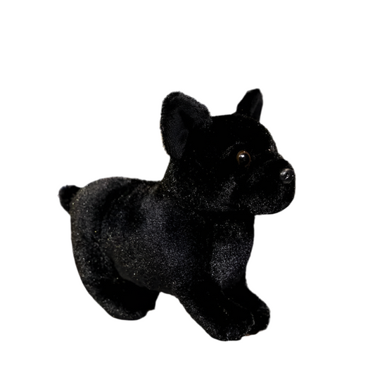 Bouledogue peluche noire Onyx 18cm