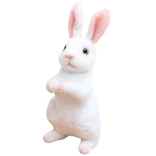 Peluche lapin réaliste blanc Alaska 30cm