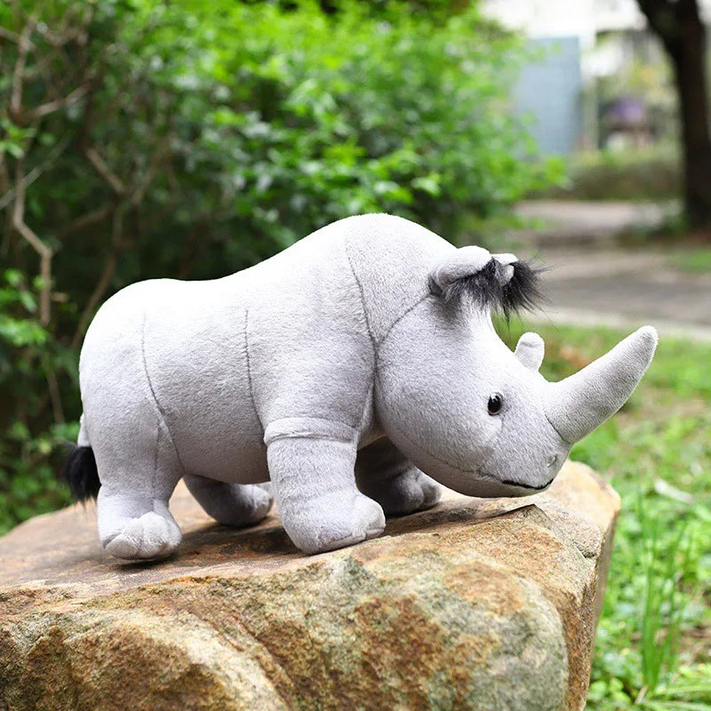 Peluche rhinocéros réaliste Rocco 35cm