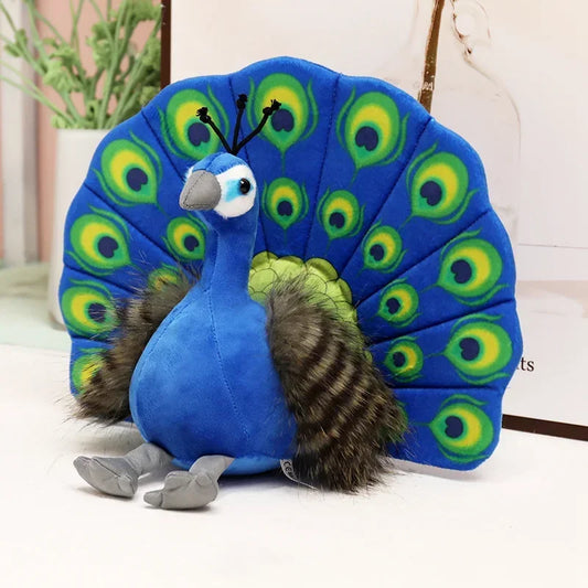 Peluche paon bleu Azurion 25cm