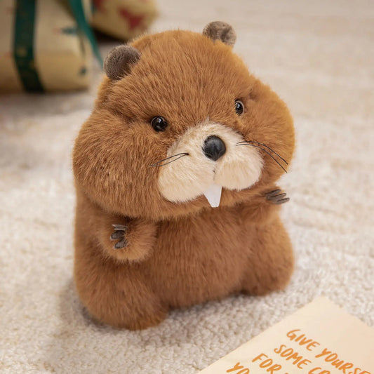 Marmotte peluche Chocolat 35cm
