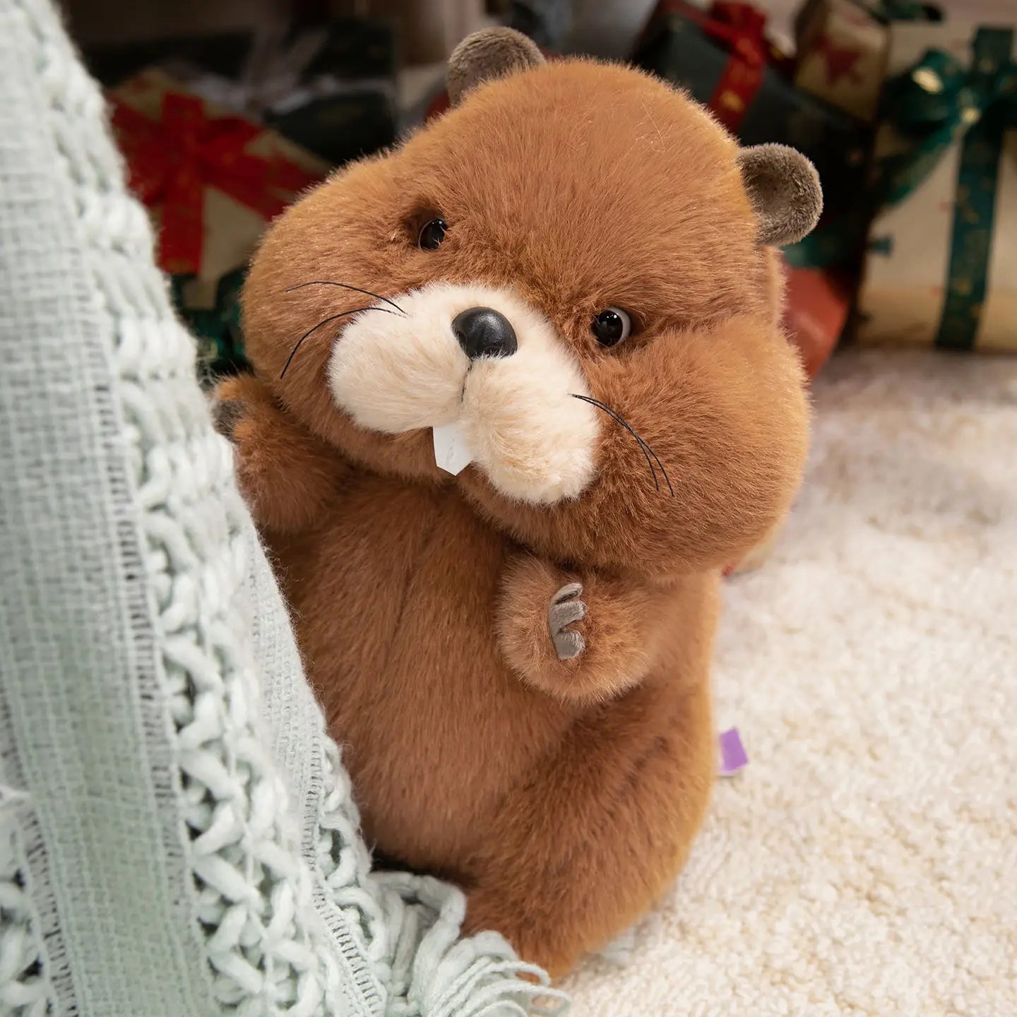 Marmotte peluche Chocolat 35cm